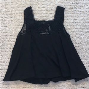 Free People Black Open Back Top Small